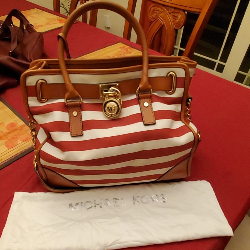 Michael Kors canvus stripe tote